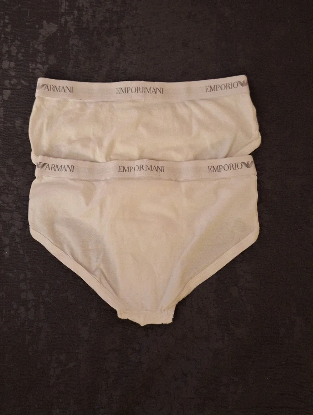 Emporio Armani White Men's Boxer Briefs with Silver Logo Waistband